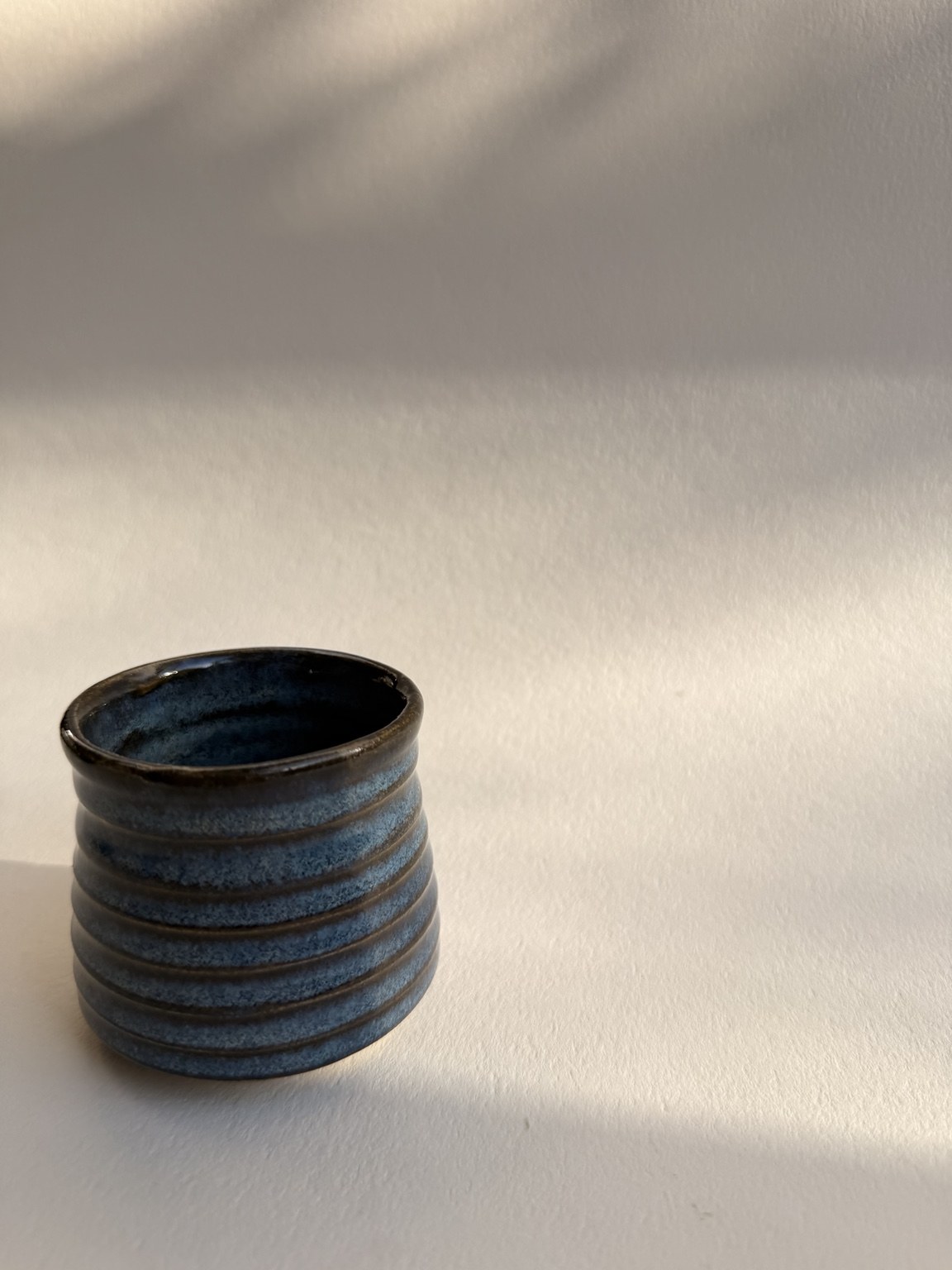 Blue Ribbed Cup
